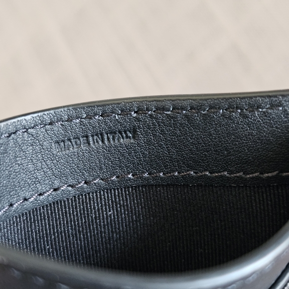 NEW Burberry leather mini wallet card holder black embossed Monogram - Picture 3 of 4